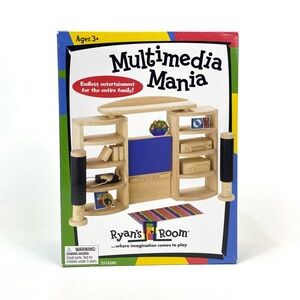 Ryans Room Multimedia Mania Dollhouse Furniture Wood Entertainment Center NEW